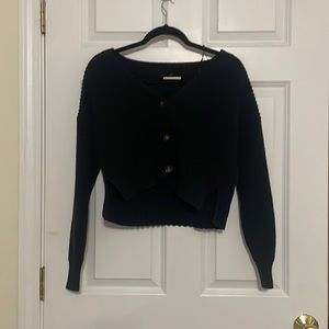 Aeropostale black crop button-down sweater, super comfy